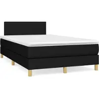Syfax Cama box spring con colchón tela negro 120x200 cm