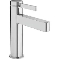 Hansgrohe Grifo monomando para lavabo Finoris 110 CoolStart, con sistema de desagüe con varilla, acabado cromado