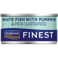Fish4Dogs Finest Wetfood - Pescado blanco con calabaza y guisante - 12 x 85 g