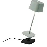 Zafferano Lámpara de mesa LED Ofelia Pro Sage, recargable y regulable - 2200-2700-3000K - 9h de autonomía máxima
