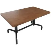 Mendler Mesa para comedor HWC-P31, mesa de comedor, estilo industrial, madera, 140x80 cm, color natural, estructura negra