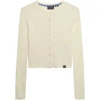 Superdry para mujer. W6110714A Cárdigan Essential blanco roto (L), Casual, Algodón, outlet 2026.