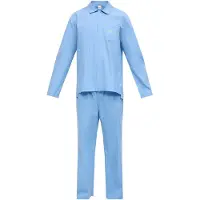 Calvin Klein Underwear Pijama largo 'Heritage' chamois / navy / azul claro