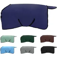 vidaXL Manta para caballos, azul marino, 95 cm, de poliéster y forro polar