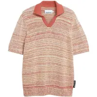 Armedangels - Yarnmix Knit - Polo size XL, fucsia/beige