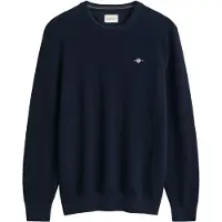 Gant para hombre. 8030291 Jersey Textured azul marino (L), Casual, Algodón Orgánico, outlet 2026.