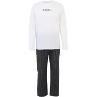 Calvin Klein Underwear Pijama largo gris / negro / blanco