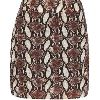 Faina Falda 'Festive' marrón oscuro / caqui / negro / offwhite