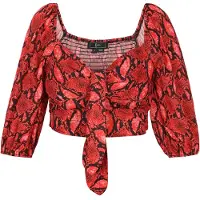 Faina Blusa turquesa / rojo
