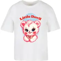 Miss Tee Camiseta 'Little Devil' azul claro / rosa / rojo / blanco