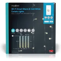 Nedis WIFILXC02W200, Guirnalda decorativa ligera, blanca, IP65, negra, con 200 bombillas LED
