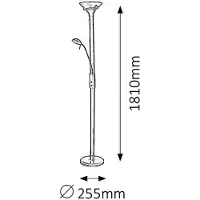 Rabalux Lámpara de pie 4076, modelo Beta, con casquillo R7s-G9, 230W, 2700K, 4970 lúmenes, color bronce-plata, diseño redondo, luz blanco cálido, estilo clásico