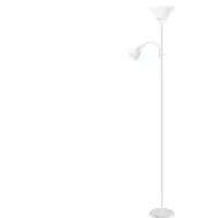 Platinet Lámpara de pie 2 en 1, casquillo E27 y E14, lámpara de lectura ajustable, diseño moderno, color blanco