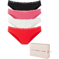 LASCANA Tanga rosa / rojo sangre / negro / blanco