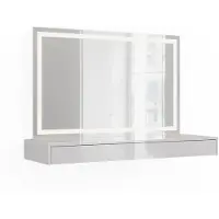 Vicco Tocador Sherry Blanco 120 cm con espejo LED, Model 59579