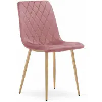 Leobert Sillón - - Turín - Terciopelo rosa / Patas de madera - 44,5 x 53 x 88,5 cm