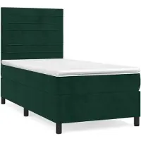 vidaXL Cama con somier y colchón de la marca , color verde oscuro, 80x200 cm, tapizada en terciopelo