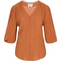 Usha Blusa 'Casual' camelo / beige claro