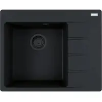 Franke - Fregadero CNG 611-62, colección BLACK MATT. Cubeta izquierda con sistema de control excéntrico. Medidas de corte: 600 x 480 mm, radio R15. Fregadero de granito