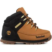 Timberland unisex para niños. TB0A1NLB2311 Botas de piel de media caña con cordones Euro Sprint amarillo (33), Plano, Casual, moda infantil,