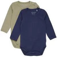 Minymo - Kid's Body L/S (2-Pack) - Ropa interior de diario size 56, azul