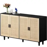 OKWISH Mesa de cocina extensible, tipo isla, con ruedas y freno, y con iluminación ambiental LED. Barra con puertas correderas de cristal y compartimentos ajustables. Color: blanco