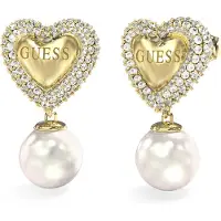 GUESS Pendientes 'Beloved' dorado / transparente / blanco perla