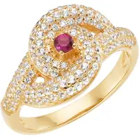 Smart Jewel Anillo oro / rojo / transparente