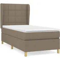 vidaXL Cama con somier y colchón de la marca , color taupe, dimensiones 100x200 cm, tapizada en tela