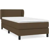 Syfax Cama box spring con colchón tela marrón oscuro 90x200 cm