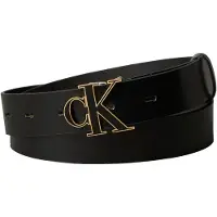 Calvin Klein Cinturón 'CK Monogram Buckle' oro / negro