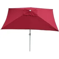 Mendler Sombrilla N23, sombrilla para jardín, rectangular de 2x3 metros, inclinable, de poliéster/aluminio, 4,5 kg, protección UV 50+, color burdeos