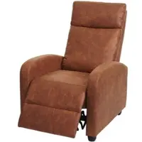 Mendler Sillón de televisión HWC-F76, sillón reclinable, sillón tipo chaise longue, con función reclinable, tapizado en tela/textil, estilo vintage, imitación de ante