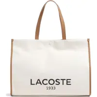 Lacoste Shopper 'Sac Cabas Heritage Canvas Naturel Tan' blanco