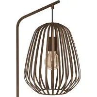 Eglo Lámpara de pie Espinal, lámpara para sala de estar con pantalla de metal, lámpara de pie de metal en color bronce, 139,5 cm