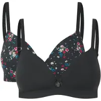 Ted Baker Fabel 2 Pk Ditsy Rose Print Wireless Shapiing Bra Jet Black Talla: 34B | Brasieres Outlet | Mujer | Rosa