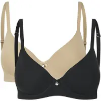 Ted Baker Maryam 2 Pk Solid Color T-shirt Bras Jet Black/irish Cream Talla: 32C | Brasieres Outlet | Mujer | Blanco