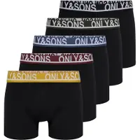 Only & Sons Calzoncillo boxer 'ONSTrey' azul / limón / pino / rojo vino / negro