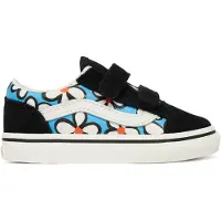 Vans Zapatillas Old Skool V PAINTED FLORAL Bright Azure niña - Negro - 26 1/2