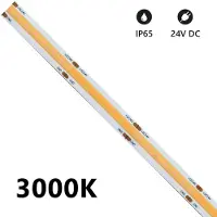 Alcapower Tira LED monocromática COB IP65 de 5 m, 15 W/MT, 24 V, 3000 K