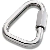 Peguet Mosquetón Delta Link, juego de 2 unidades, color plateado, diámetro 6 mm