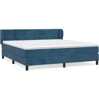 vidaXL Cama con somier y colchón de la marca , color azul oscuro, 160x200 cm, tapizada en terciopelo
