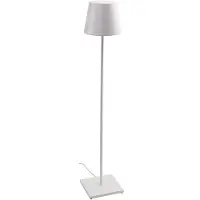 Zafferano - Lámpara de pie blanca Poldina 230 V con regulador de intensidad 28 x 150 cm - Diseño moderno de aluminio
