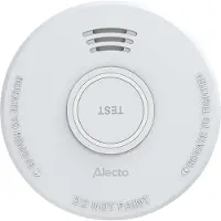 Alecto , detector de humo óptico, con sirena potente de 85 dB, color blanco