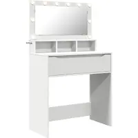 vidaXL Mesa de tocador para dormitorio, color blanco, 80 x 39,5 x 135 cm