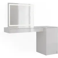 Vicco Tocador Sherry Blanco 140.2 cm con espejo LED y módulo con puerta, Model 59567