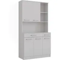 Vicco Aparador de cocina Raul Blanco 100.1 x 188.5 cm con 5 puertas y 2 cajones, Model 58435