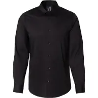 Armani Exchange para hombre. XM000339AF10192UC001 Camisa de manga larga en satén de algodón elástico negro (S), Casual, A|X Armani Excha
