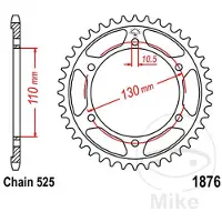 JT Sprockets Corona Trasera 525 Jtr1876.45 Steel