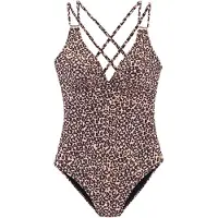 LASCANA Traje de baño marrón claro / negro / blanco
